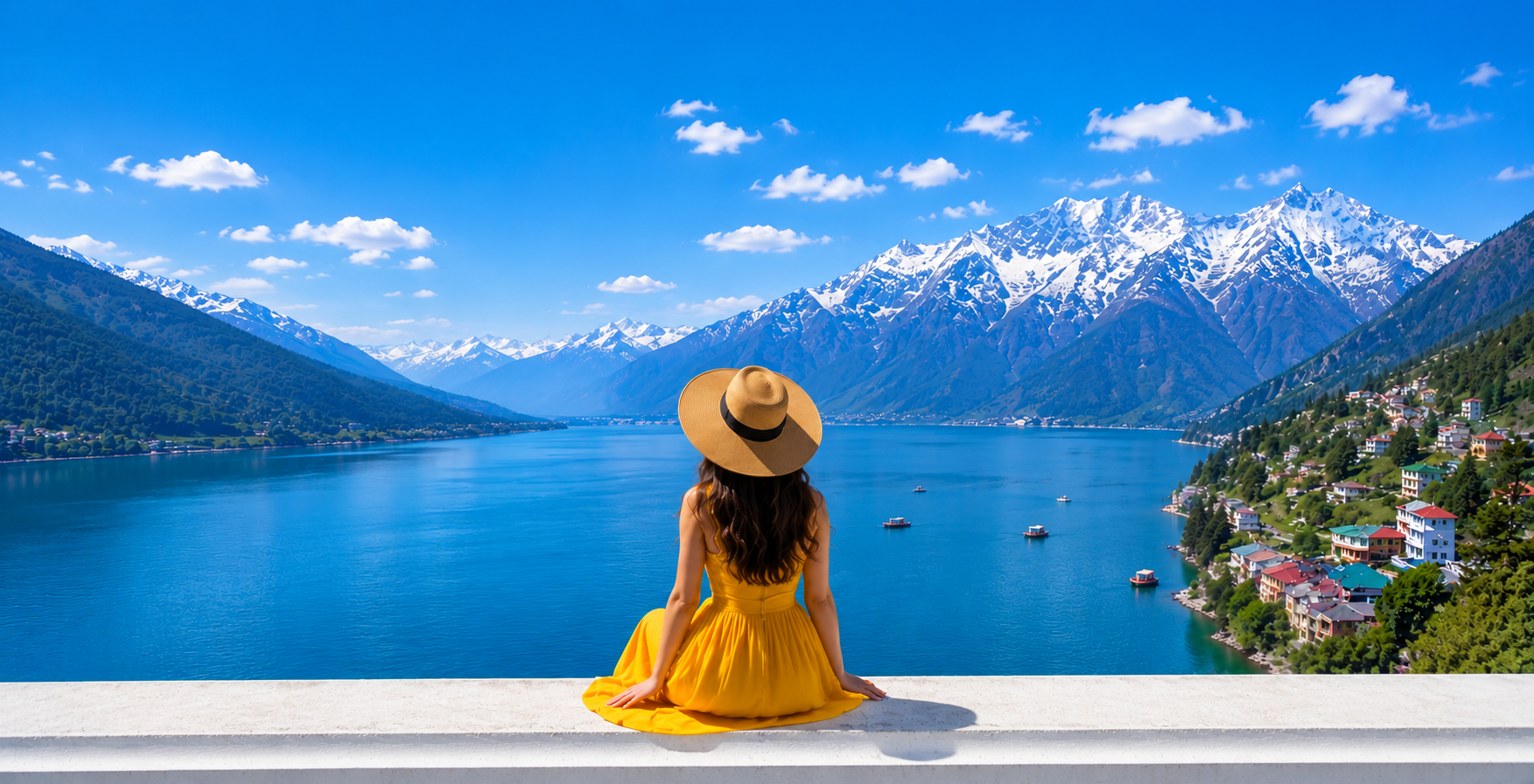 Traveler overlooking misty Himalayan mountains at sunset - WonderYatri
